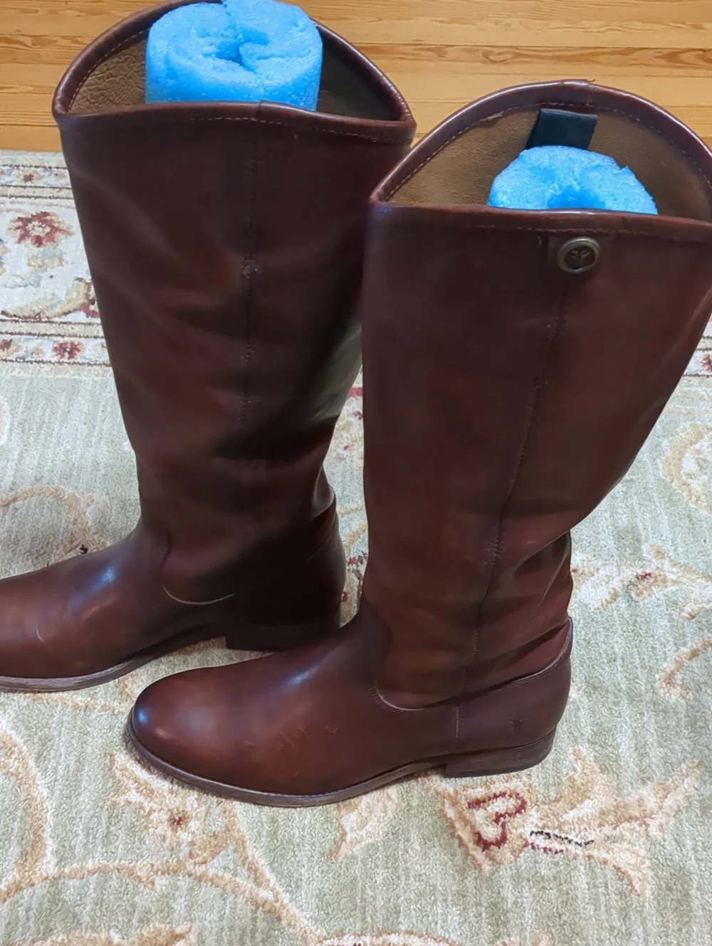 Frye Melissa Brown Leather Knee-High Riding Boots - Women